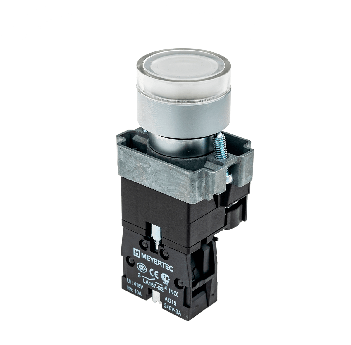 Кнопка с подсветкой белая 220V 1NO MTB2-BW3163
