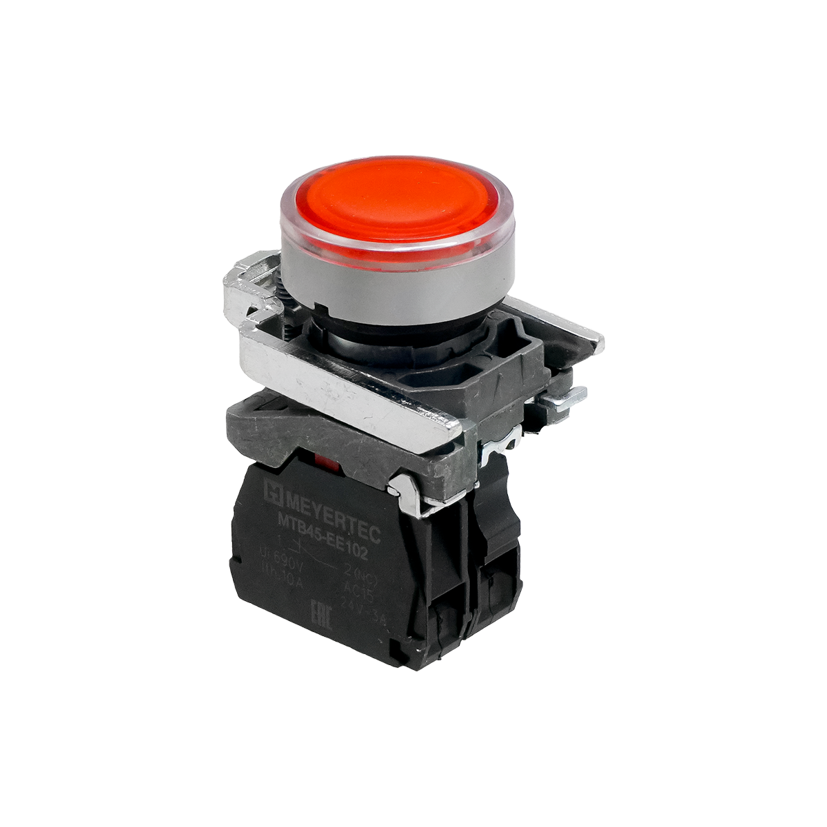 Кнопка красная с подсветкой, 1NС, 24V AC/DC, IP65, металл MTB4-BW34721