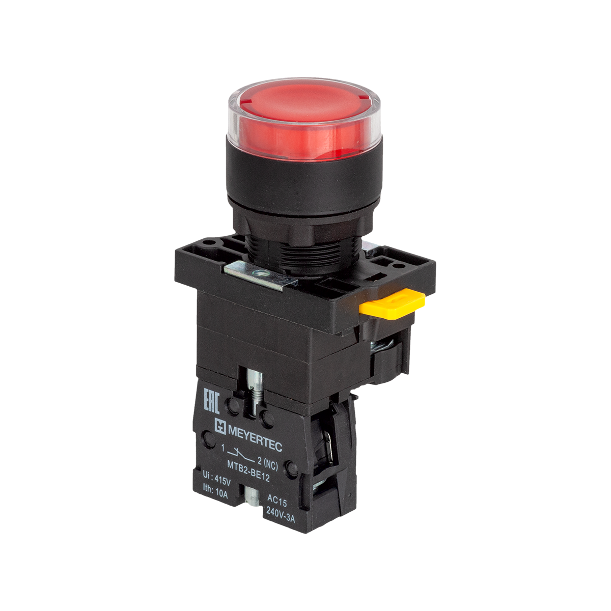 Кнопка красная с подсветкой, 1NС, 24V AC/DC, IP54, пластик MTB2-EW34621