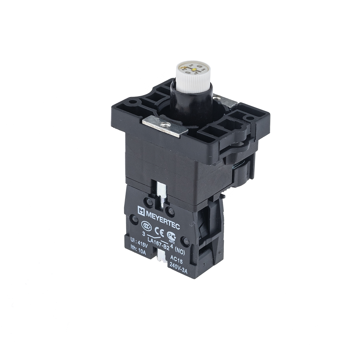 Основание с подсветкой 1NO белый 24V, пластик MTB2-EW611