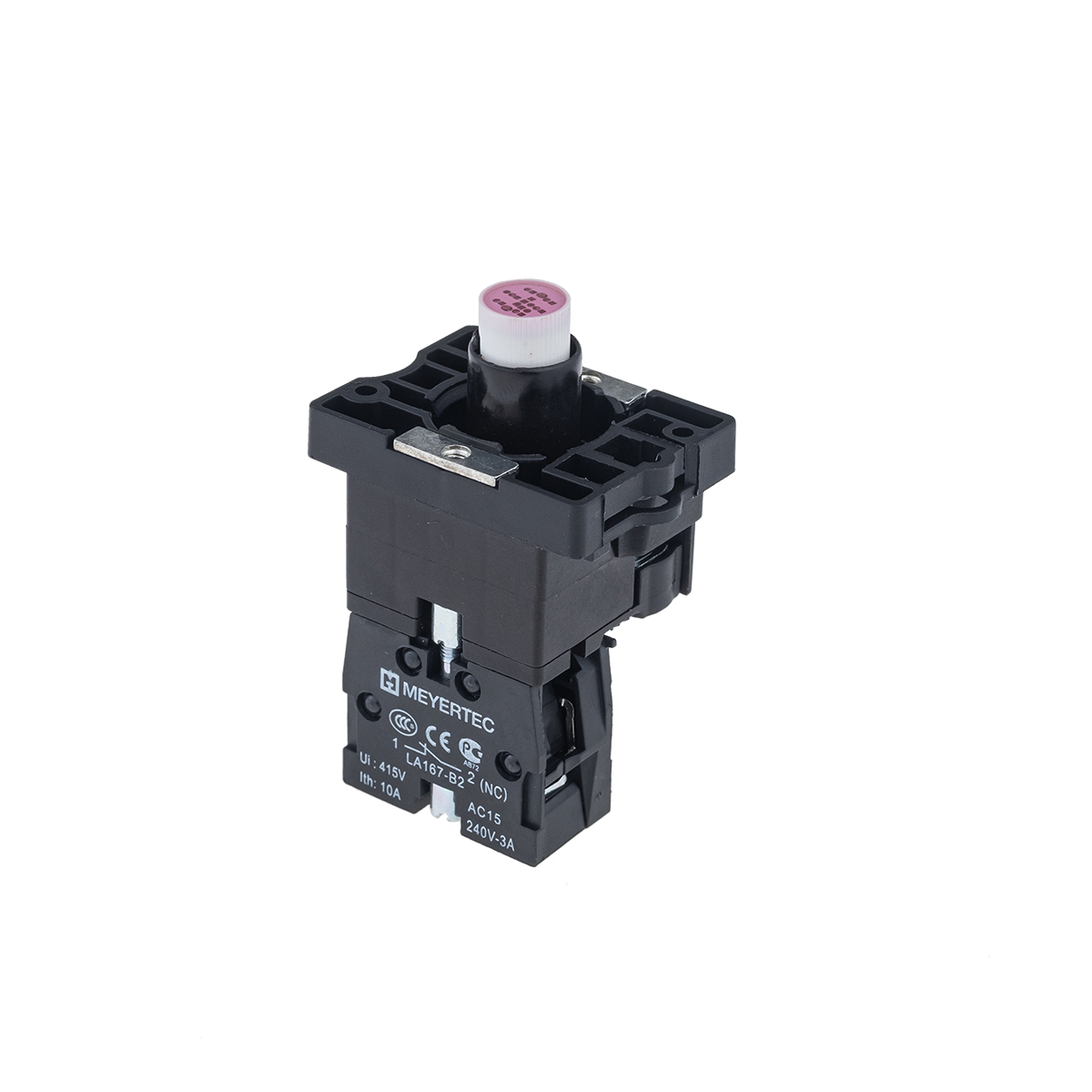 Основание с подсветкой 1NC красный 220V, пластик MTB2-EW634
