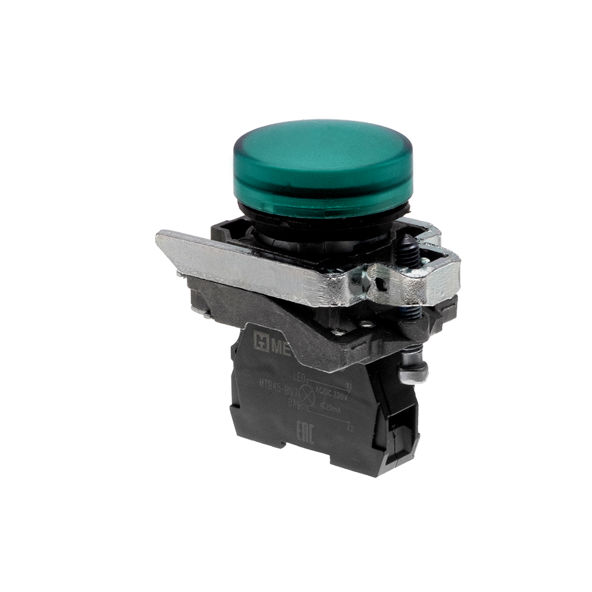 Лампа сигнальная зеленая, 220V AС/DC, IP65, металл MTB4-BV733