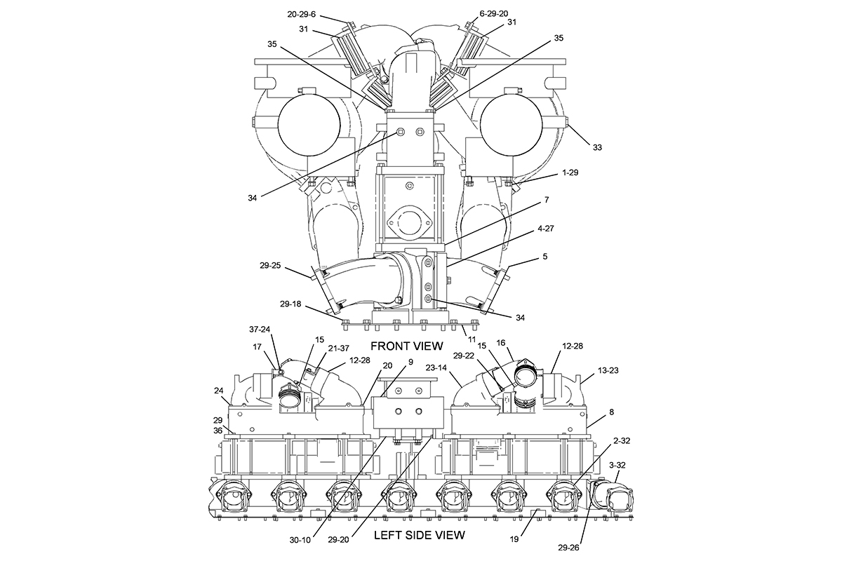 CATERPILLAR LINES GP-TURBOCHARGER AIR –AFTERCOOLER