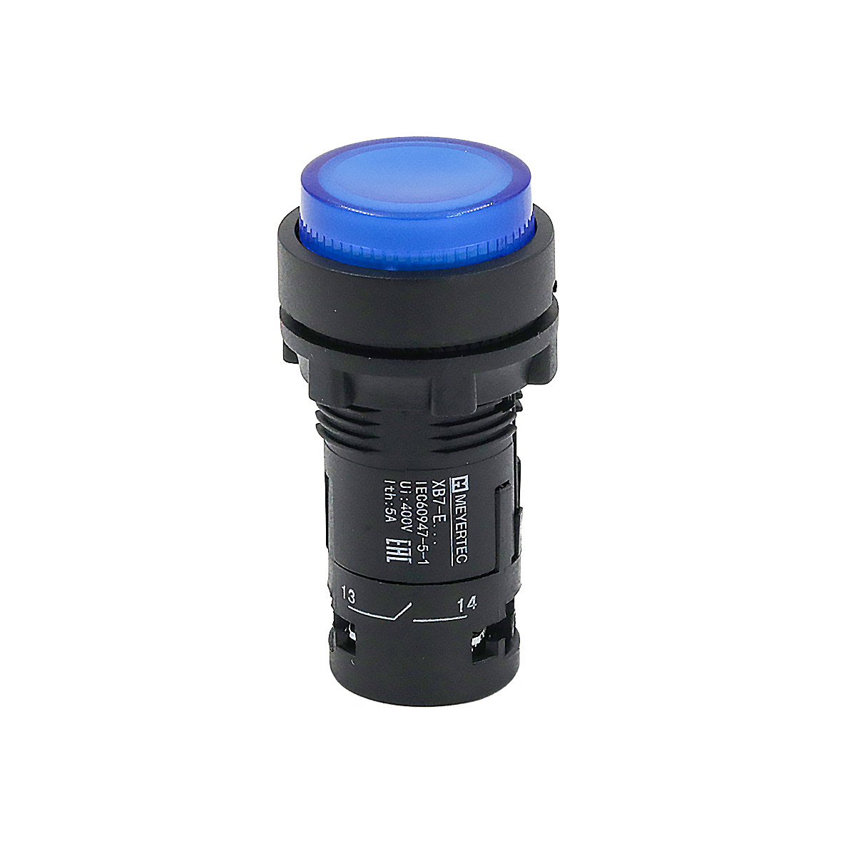 Кнопка синяя выступающая с подсветкой, 1NO, 24V AC/DC, IP54, пластик MTB7-EW36611