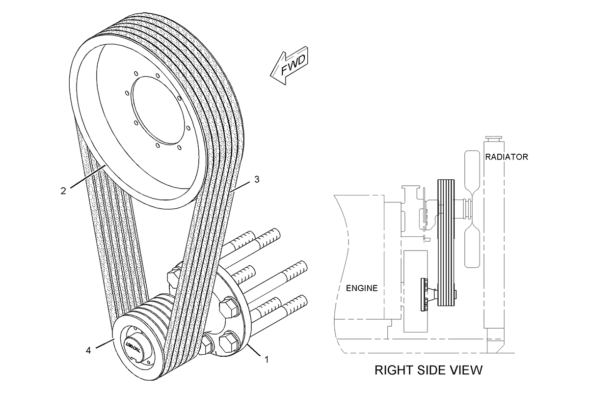 CATERPILLAR PULLEY GP-FAN DRIVE