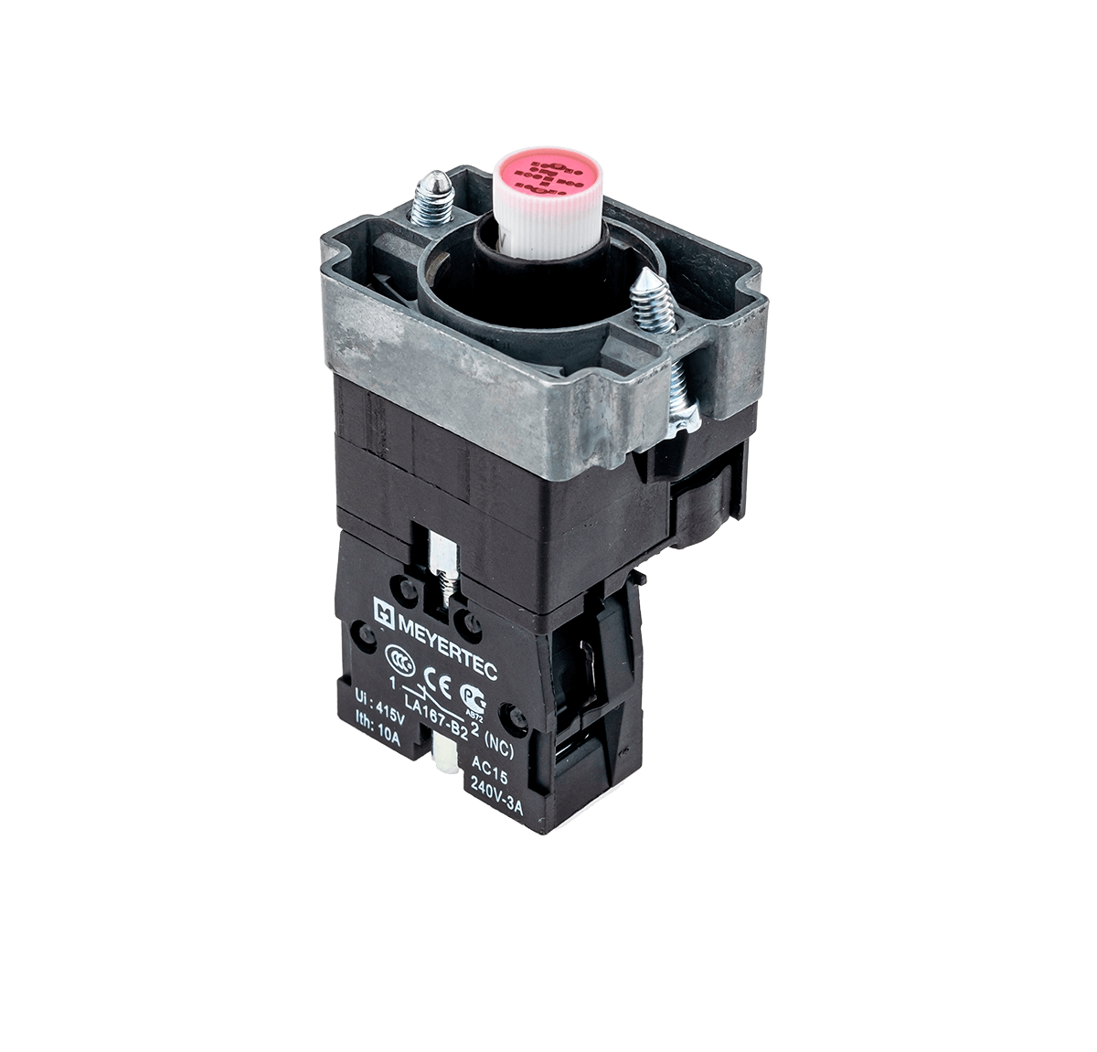 Основание с подсветкой 1NC красный 220V, металл MTB2-BW634