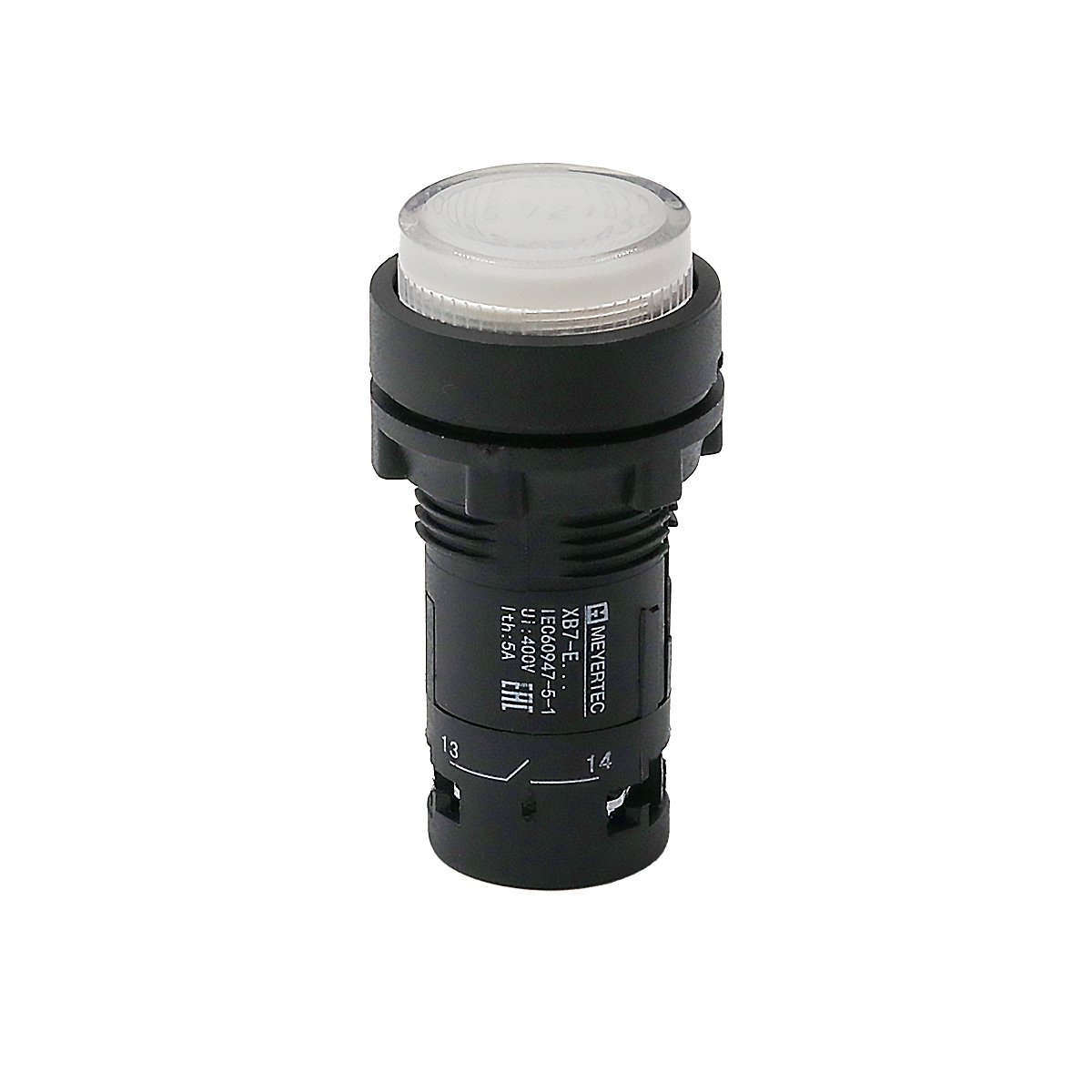 Кнопка белая выступающая с подсветкой, 1NO, 24V AC/DC, IP54, пластик MTB7-EW31611