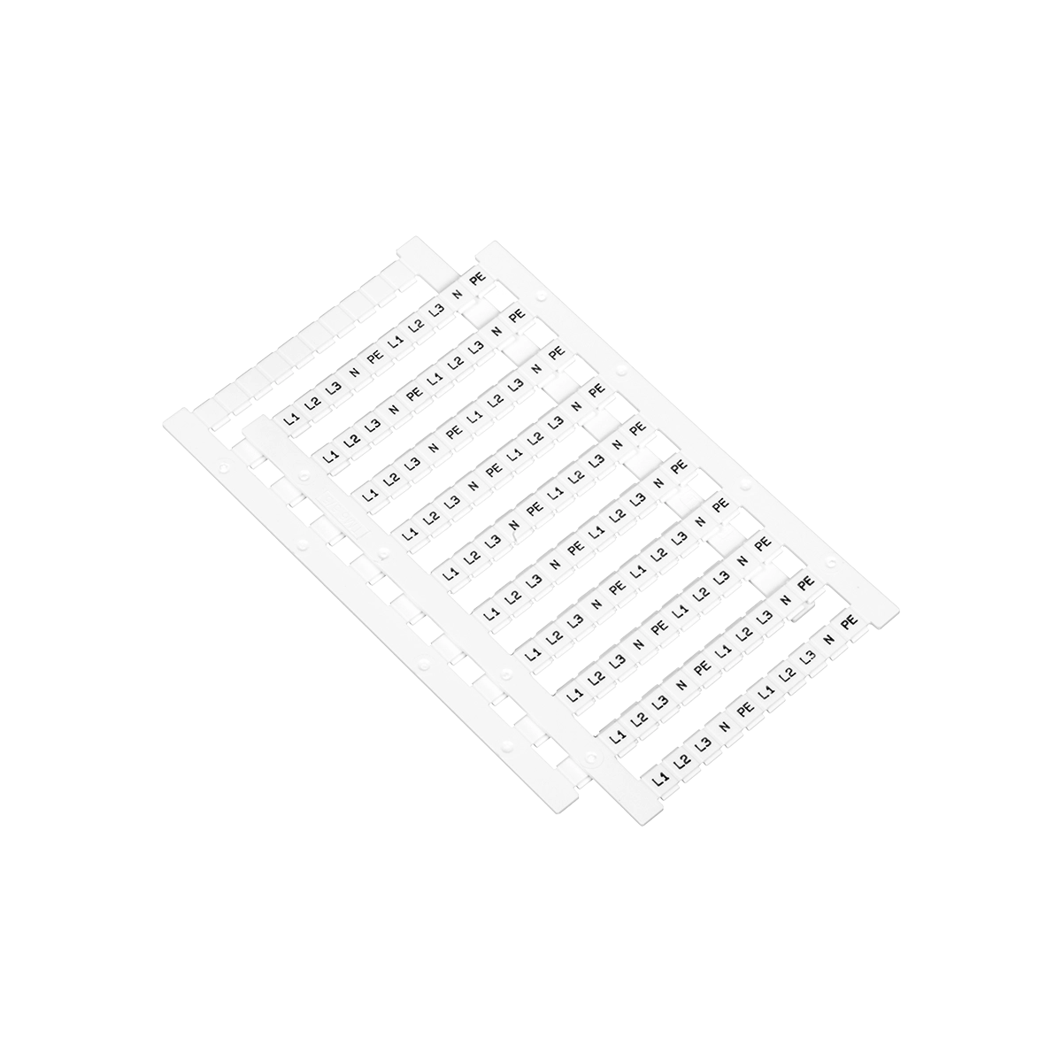 Маркировка пружинных клемм 2.5мм², L1, L2, L3, N, PE (уп. 100 шт.) MTS-2.5ML