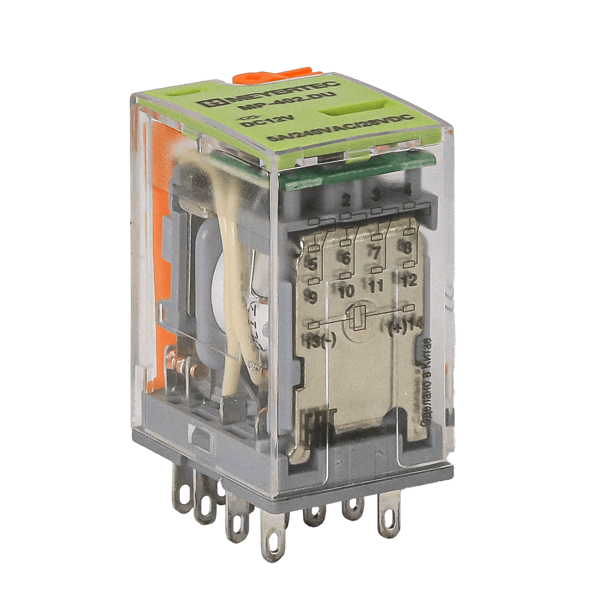 Реле промежуточное 4-конт., 12VDC, ток 5 А MP-402.DU