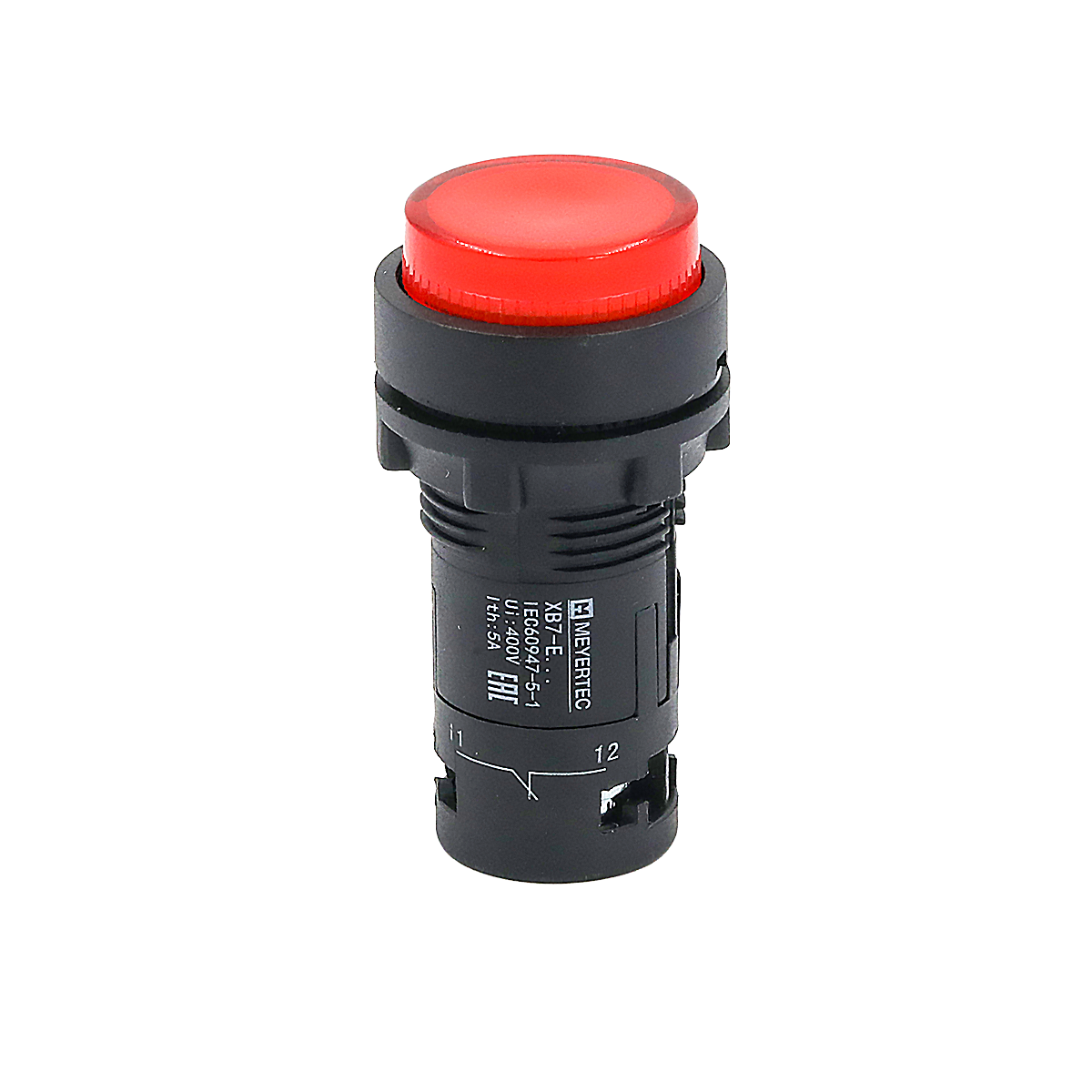 Кнопка красная выступающая с подсветкой, 1NС, 220V AC, IP54, пластик MTB7-EW34626