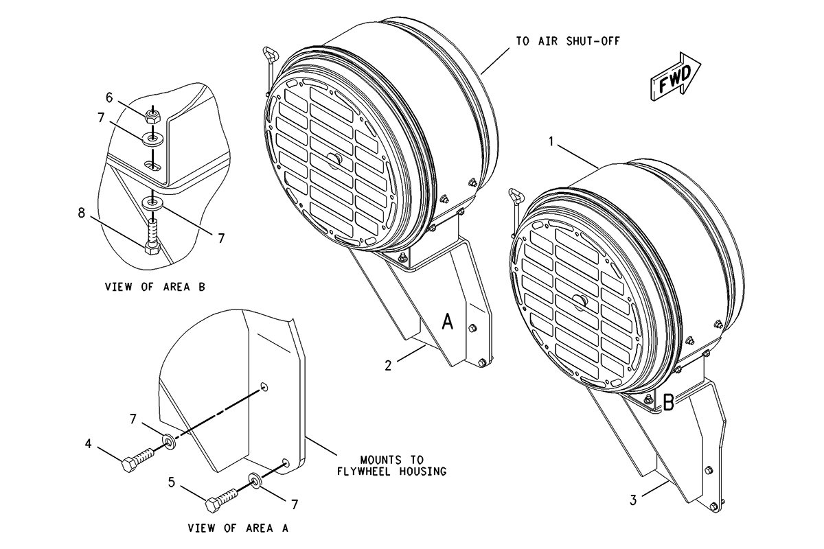 CATERPILLAR MOUNTING GP-AIR CLEANER –SINGLE ELEMENT