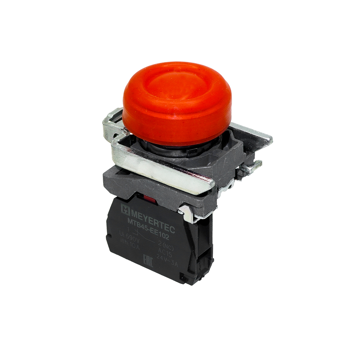 Кнопка красная в кожухе, 1NС, IP66, металл MTB4-BP42
