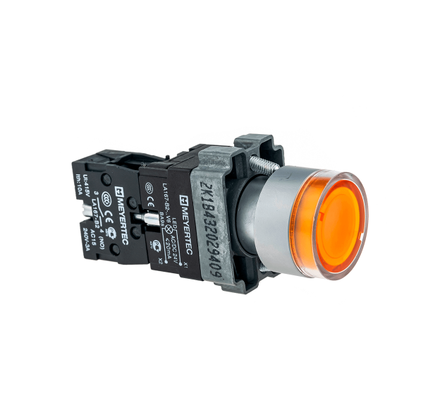 Кнопка с подсветкой желтая 220V 1NO MTB2-BW3563