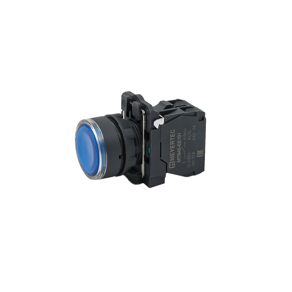 Кнопка синяя с подсветкой, 1NO, 24V AC/DC, IP65, пластик MTB5-AW36711