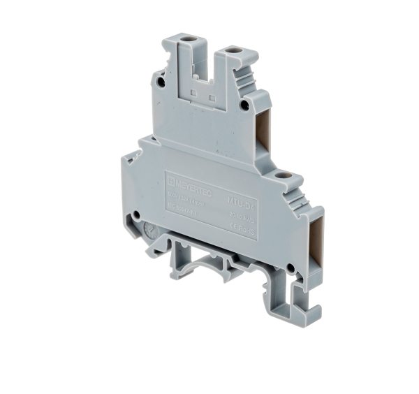 Клемма винтовая двухуровневая,  4 мм², серая MTU-D4