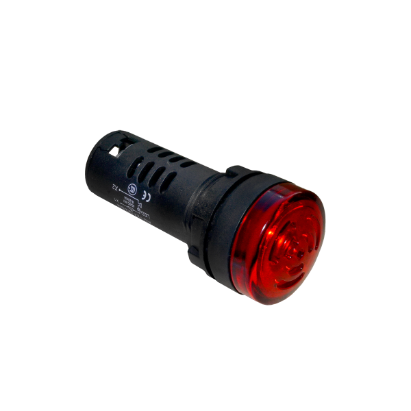 Зуммер с подсветкой, 80дБ, красный, 24V AС/DC, IP65, пластик MT22-SM24E