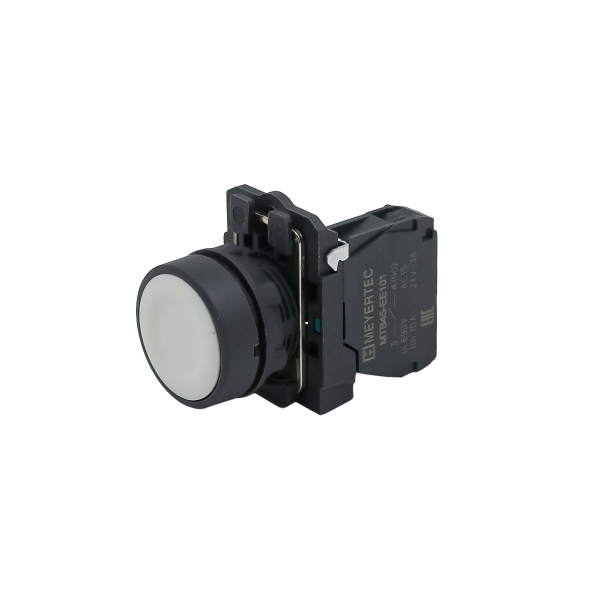 Кнопка плоская белая, 1NO, IP65, пластик MTB5-AA11