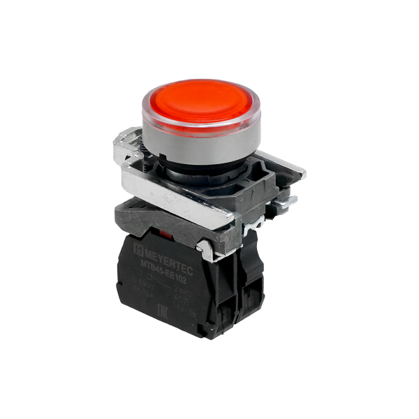 Кнопка красная с подсветкой, 1NС, 24V AC/DC, IP65, металл MTB4-BW34721