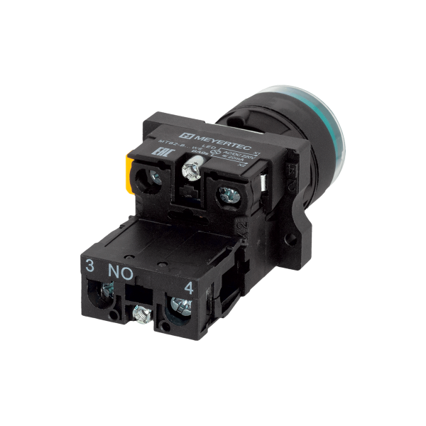 Кнопка зеленая с подсветкой, 1NO, 220V AC/DC, IP54, пластик MTB2-EW33613