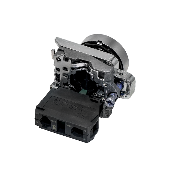 Кнопка плоская зеленая, маркировка "II", 1NO, IP65, металл MTB4-BA31541
