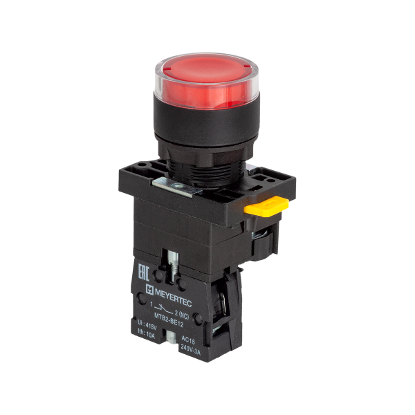 Кнопка красная с подсветкой, 1NС, 24V AC/DC, IP54, пластик MTB2-EW34621