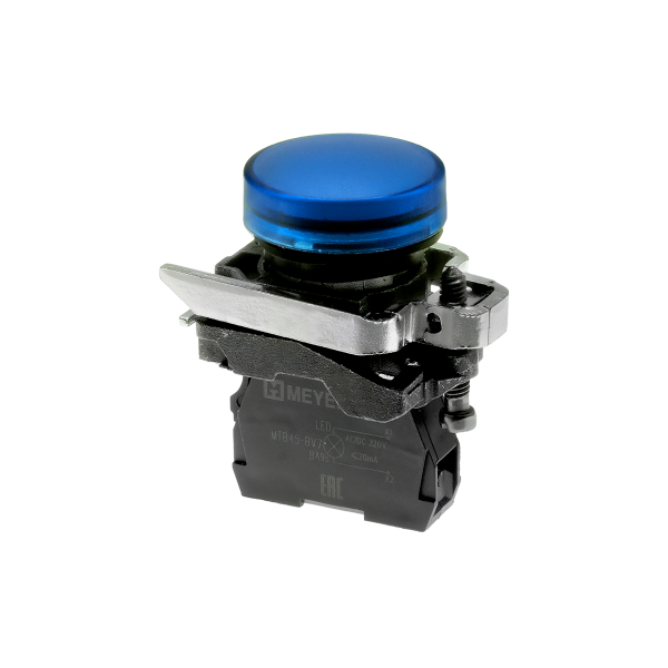 Лампа сигнальная синяя, 220V AС/DC, IP65, металл MTB4-BV763