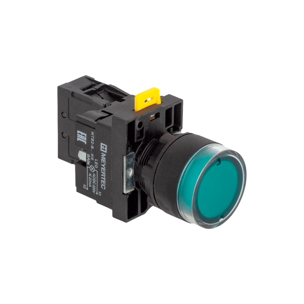 Кнопка зеленая с подсветкой, 1NO, 220V AC/DC, IP54, пластик MTB2-EW33613