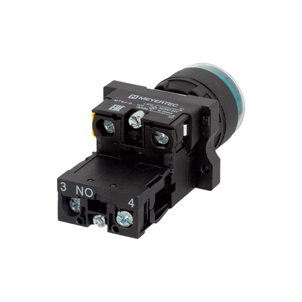 Кнопка зеленая с подсветкой, 1NO, 24V AC/DC, IP54, пластик MTB2-EW33611