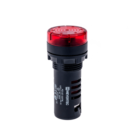Зуммер с подсветкой, 80дБ, красный, 24V AC/DC, IP40, пластик MT22-SM24