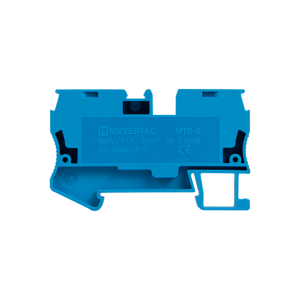 Клемма пружинная проходная, 6 мм², синяя MTS-6BL