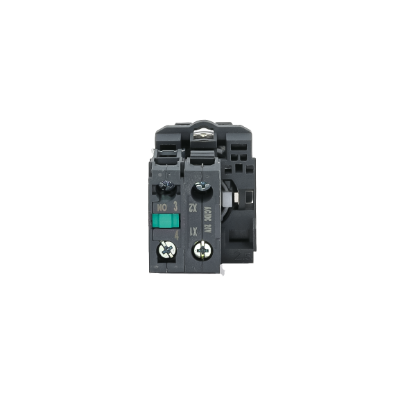 Переключатель  на 2 положения с фиксацией и подсветкой,  белый, 1NO, 24V AC/DC, IP65, пластик MTB5-AK21711