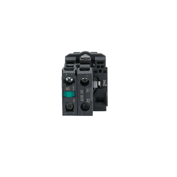 Переключатель  на 2 положения с фиксацией и подсветкой, синий, 1NO, 24V AC/DC, IP65, пластик MTB5-AK26711