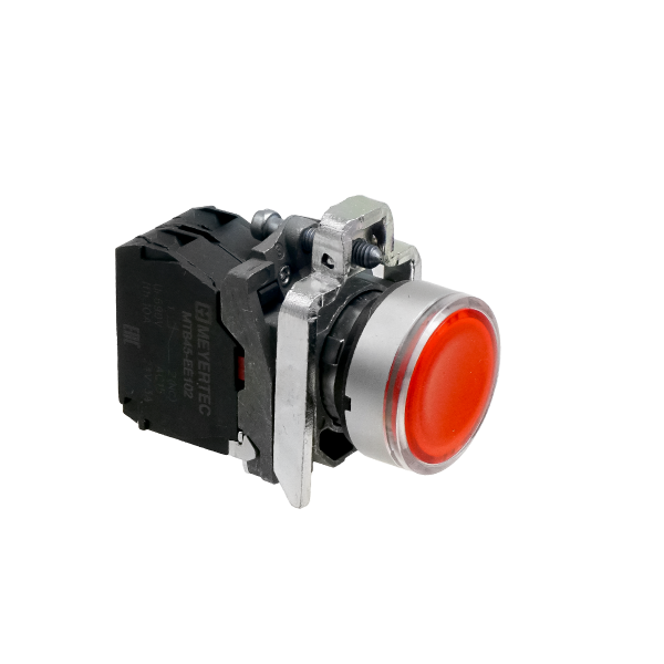 Кнопка красная с подсветкой, 1NС, 24V AC/DC, IP65, металл MTB4-BW34721