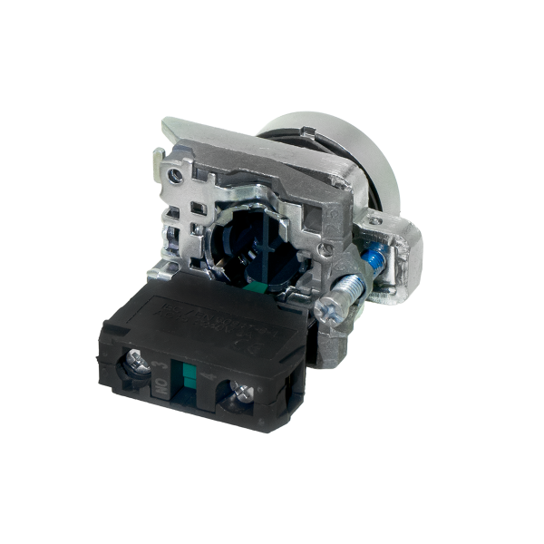 Кнопка плоская зеленая, маркировка "I", 1NO, IP65, металл MTB4-BA31521
