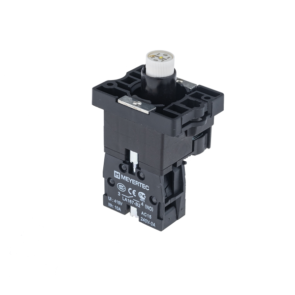 Основание с подсветкой 1NO белый 24V, пластик MTB2-EW611