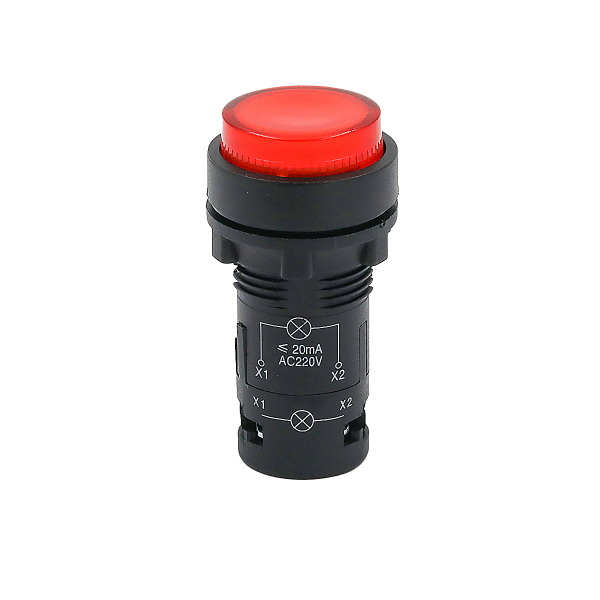 Кнопка красная выступающая с подсветкой, 1NС, 220V AC, IP54, пластик MTB7-EW34626