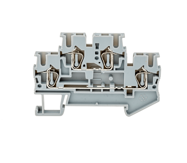 Клемма пружинная двухуровневая,  2.5 мм², серая MTS-D2.5