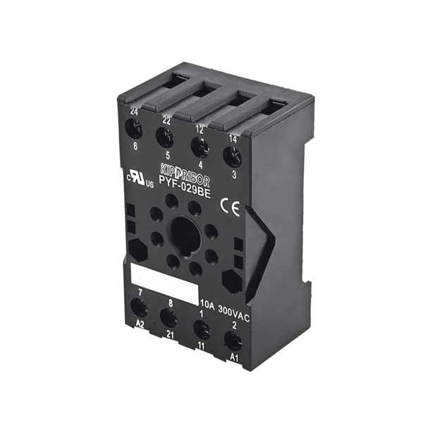 Монтажные колодки KIPPRIBOR PYF-029BE и PYF-039BE (для 2- и 3-контактных промежуточных реле серии RS)