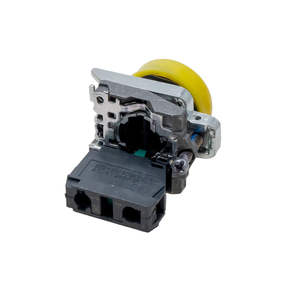 Кнопка желтая в кожухе, 1NO, IP66, металл MTB4-BP51