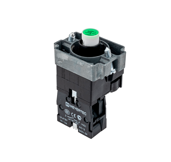 Основание с подсветкой 1NO зеленый 220V, металл MTB2-BW633