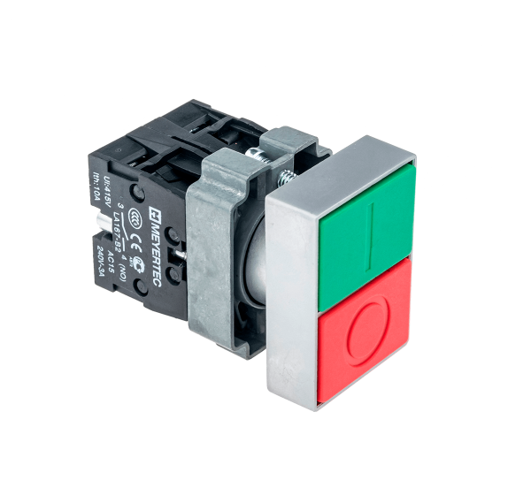 Кнопка двойная 1NO+1NC, выступающий толкатель MTB2-BLZ1584