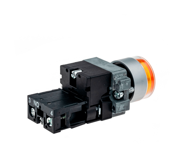 Кнопка с подсветкой желтая 220V 1NO MTB2-BW3563