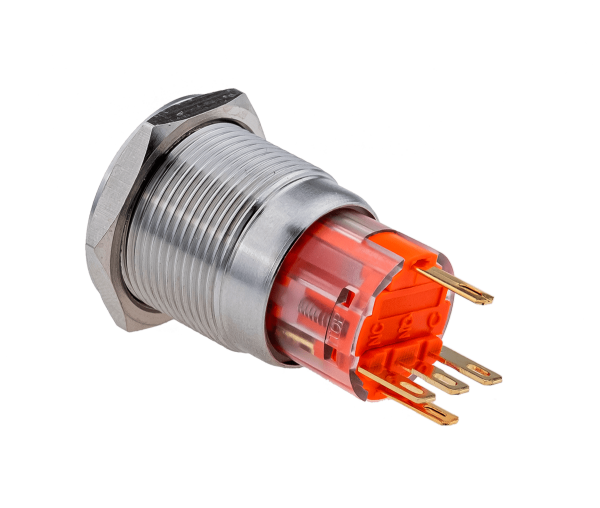 Кнопка с подсветкой зеленая, с возвратом, 220В AC, IP67 MT67-R220G11