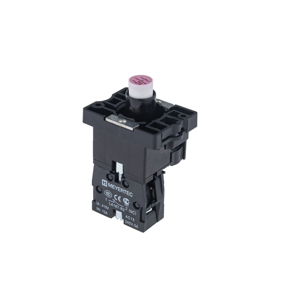 Основание с подсветкой 1NC красный 220V, пластик MTB2-EW634