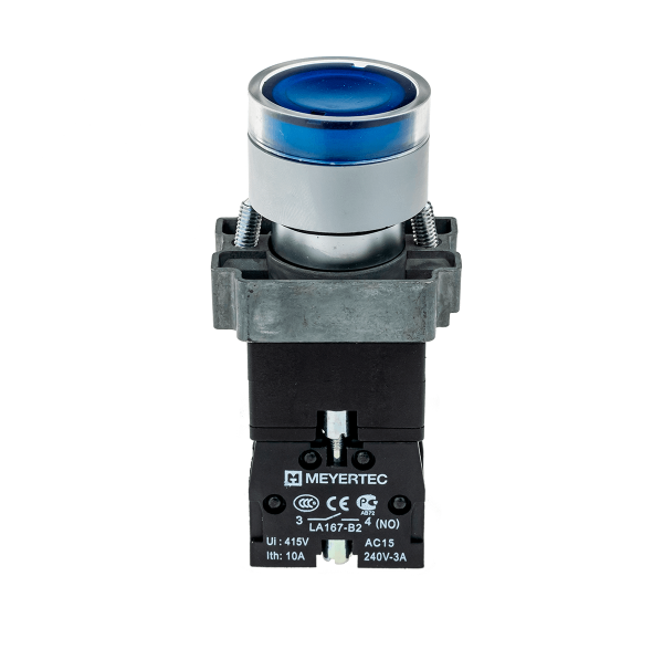 Кнопка с подсветкой синяя, 220V 1NO MTB2-BW3663