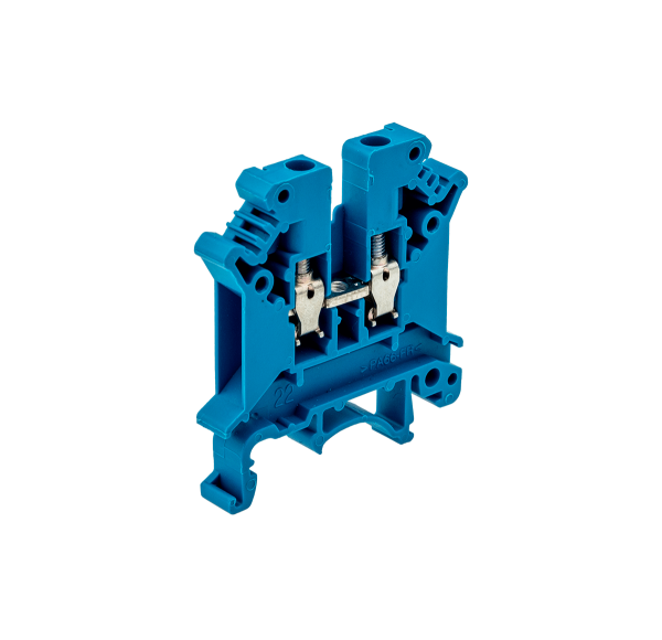 Клемма винтовая проходная, 4 мм², синяя MTU-4BL
