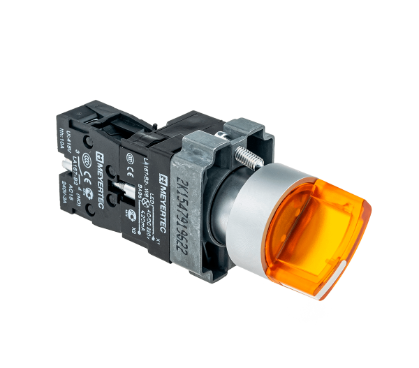 Переключатель с подсветкой, с фиксацией, 24V AC/DC, желтый, 3 положения, 1NO MTB2-BK3561