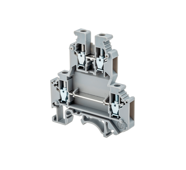 Клемма винтовая двухуровневая,  4 мм², серая MTU-D4