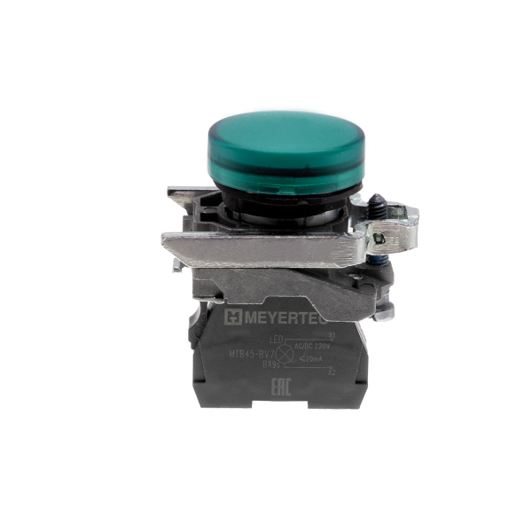 Лампа сигнальная зеленая, 220V AС/DC, IP65, металл MTB4-BV733