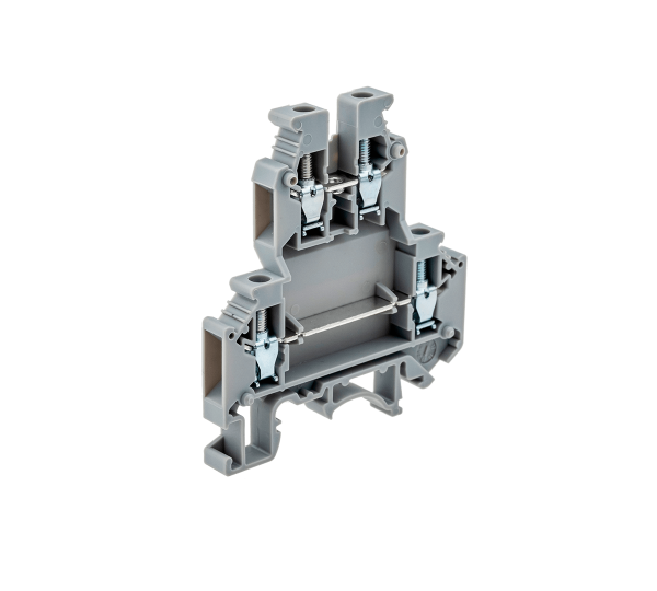 Клемма винтовая двухуровневая,  4 мм², серая MTU-D4